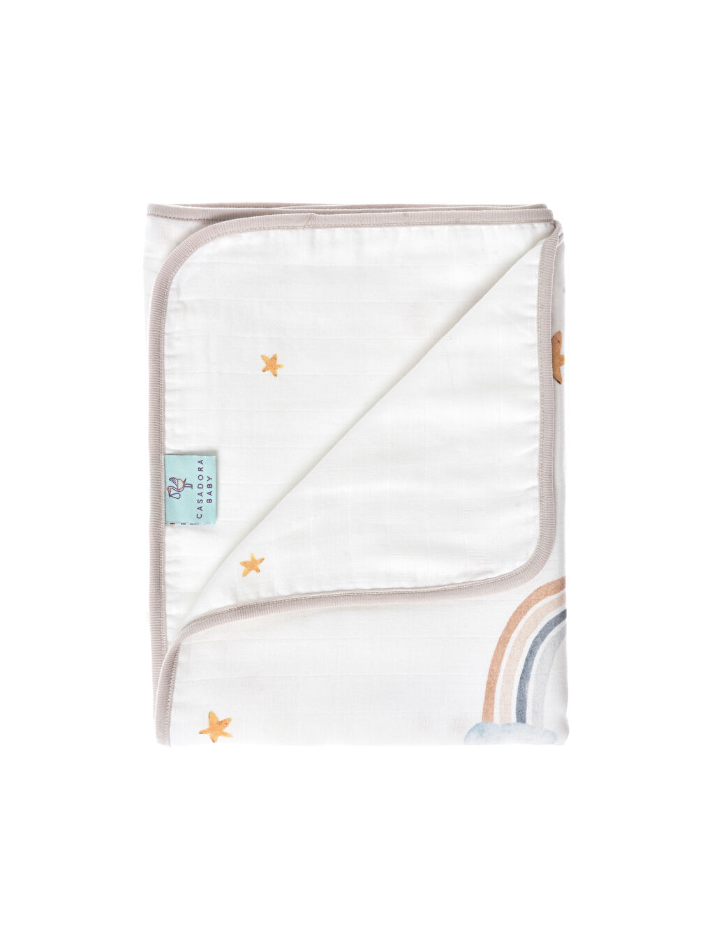 Beyaz Double Face Müslin Batteniye- Happy Tony-2