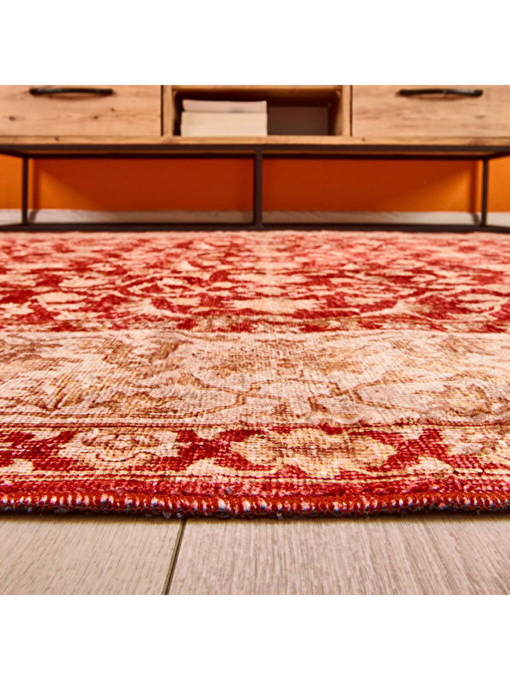 Soft Sultan Afgan Desenli Halı - Kırmızı - 160x230 cm-3