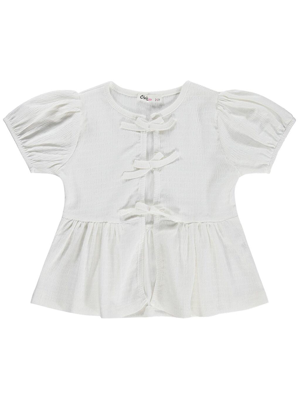 Girls Düz 2-5 Yaş Gömlek - Ekru 5-6 Yaş