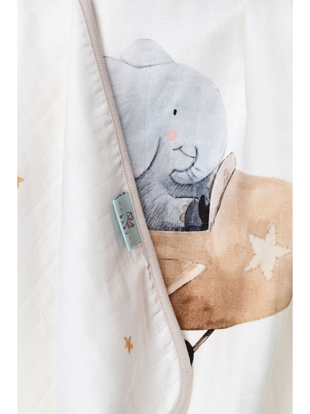 Beyaz Double Face Müslin Batteniye- Happy Tony-4