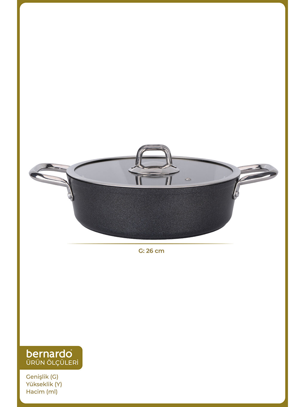 Prime Stone Basık Tencere Siyah 26cm-1