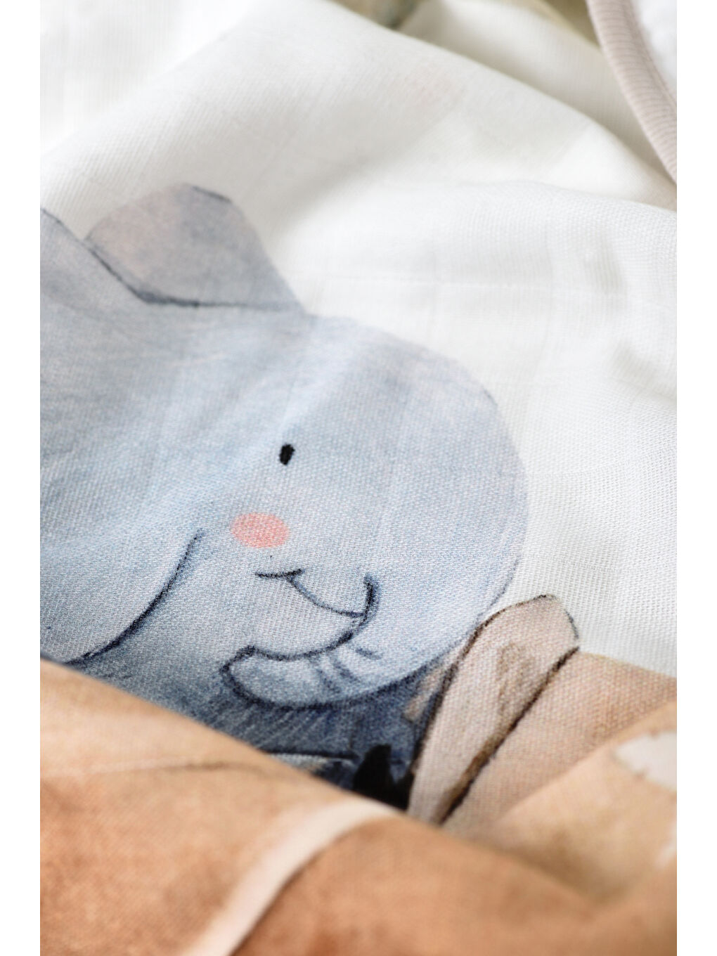 Beyaz Double Face Müslin Batteniye- Happy Tony-5