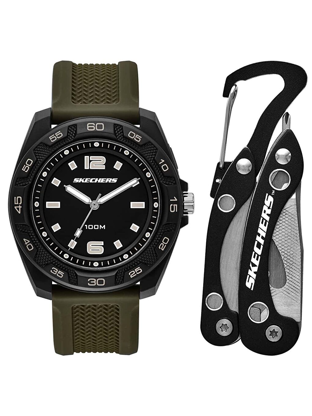 Yeşil SR8502 Erkek Kol Saati ve Çok Amaçlı Alet Seti-1