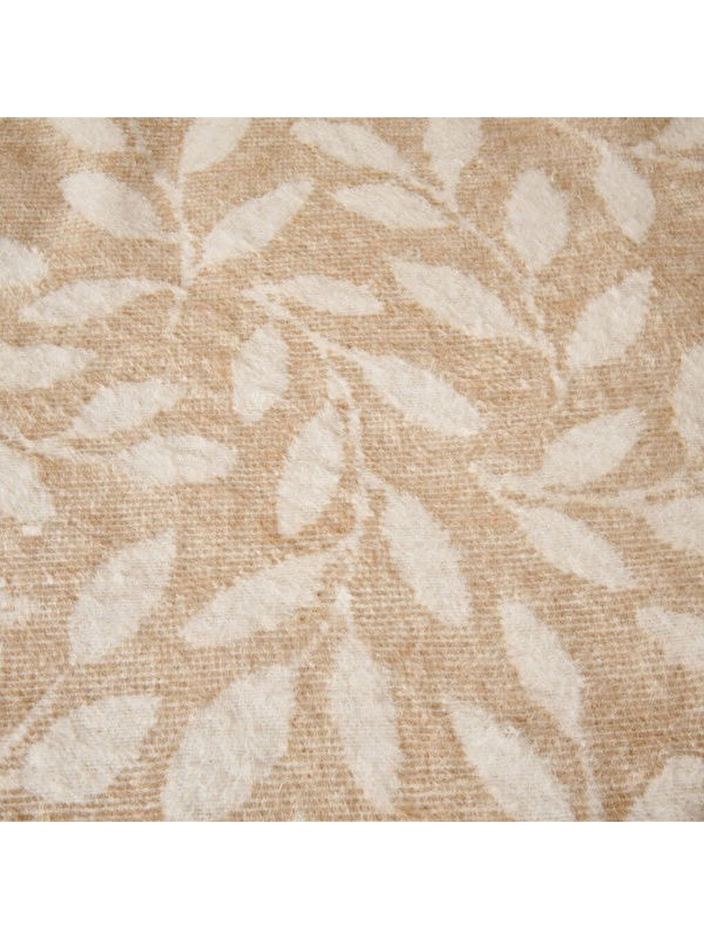 Soft Sprig Pamuklu Tek Kişilik Battaniye - Bej - 150x200 cm-1