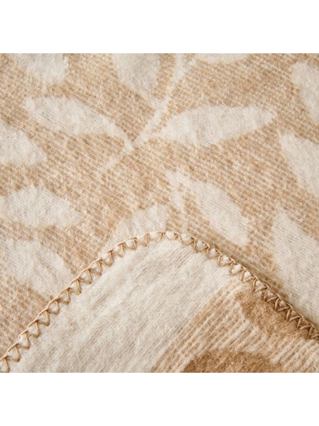 Soft Sprig Pamuklu Tek Kişilik Battaniye - Bej - 150x200 cm-2