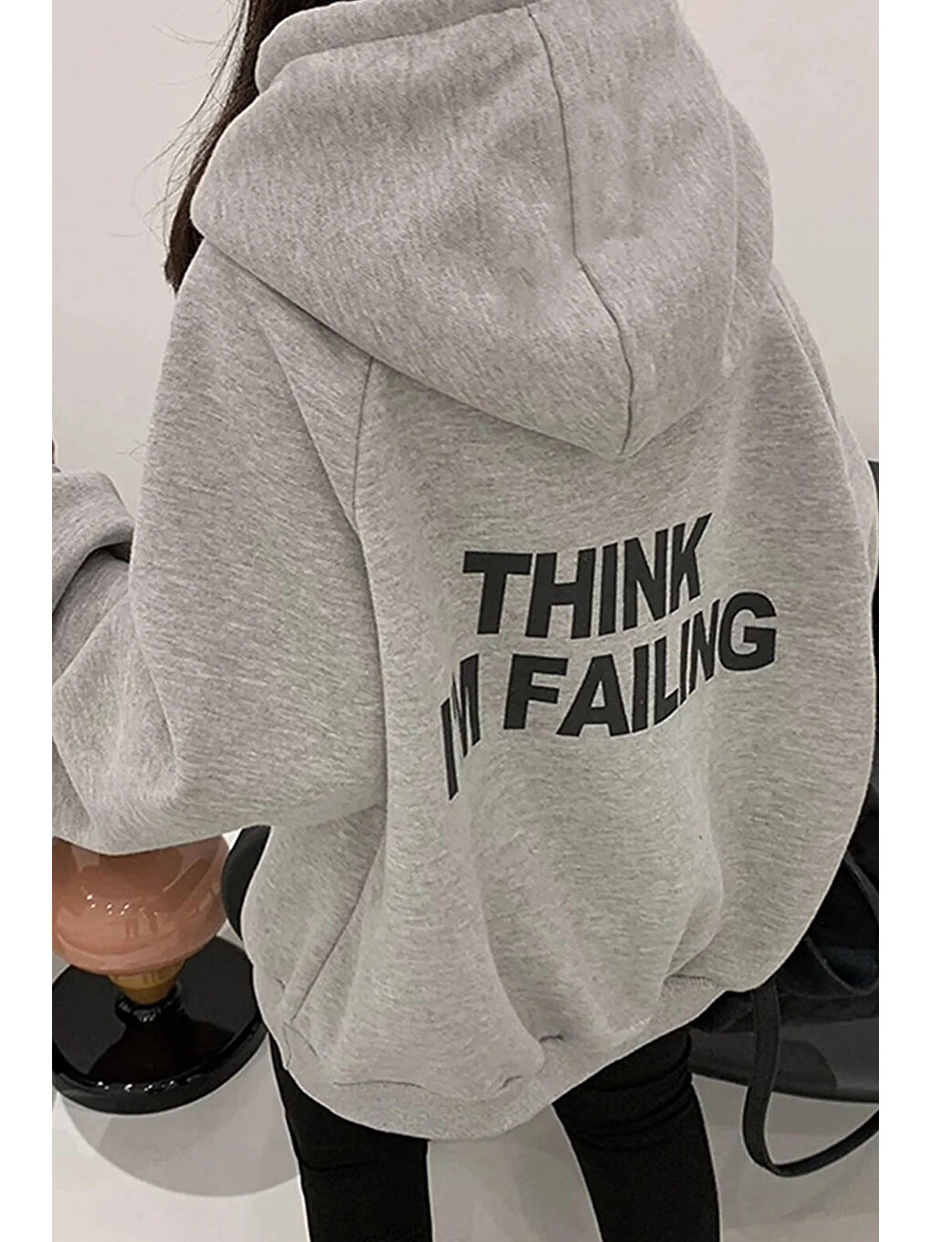 uyguntarz Gri Unisex Thınk I'm Failing Baskılı Sweatshirt - 2