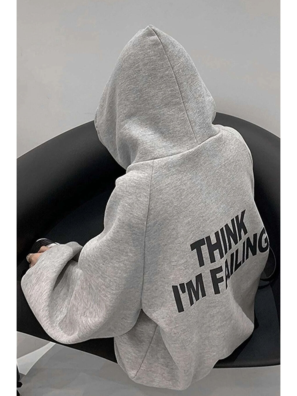 uyguntarz Gri Unisex Thınk I'm Failing Baskılı Sweatshirt - 3