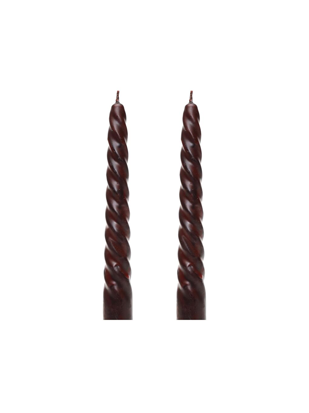 2'li Kahverengi Burgulu Şamdan Mum Seti