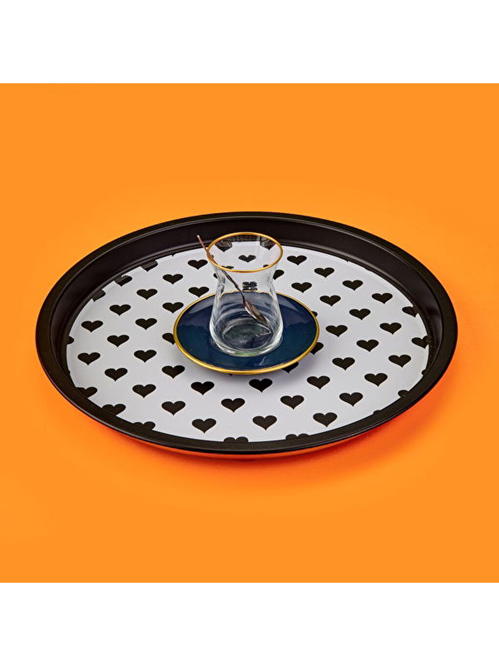 Kalpli Tepsi - Siyah / Beyaz-2