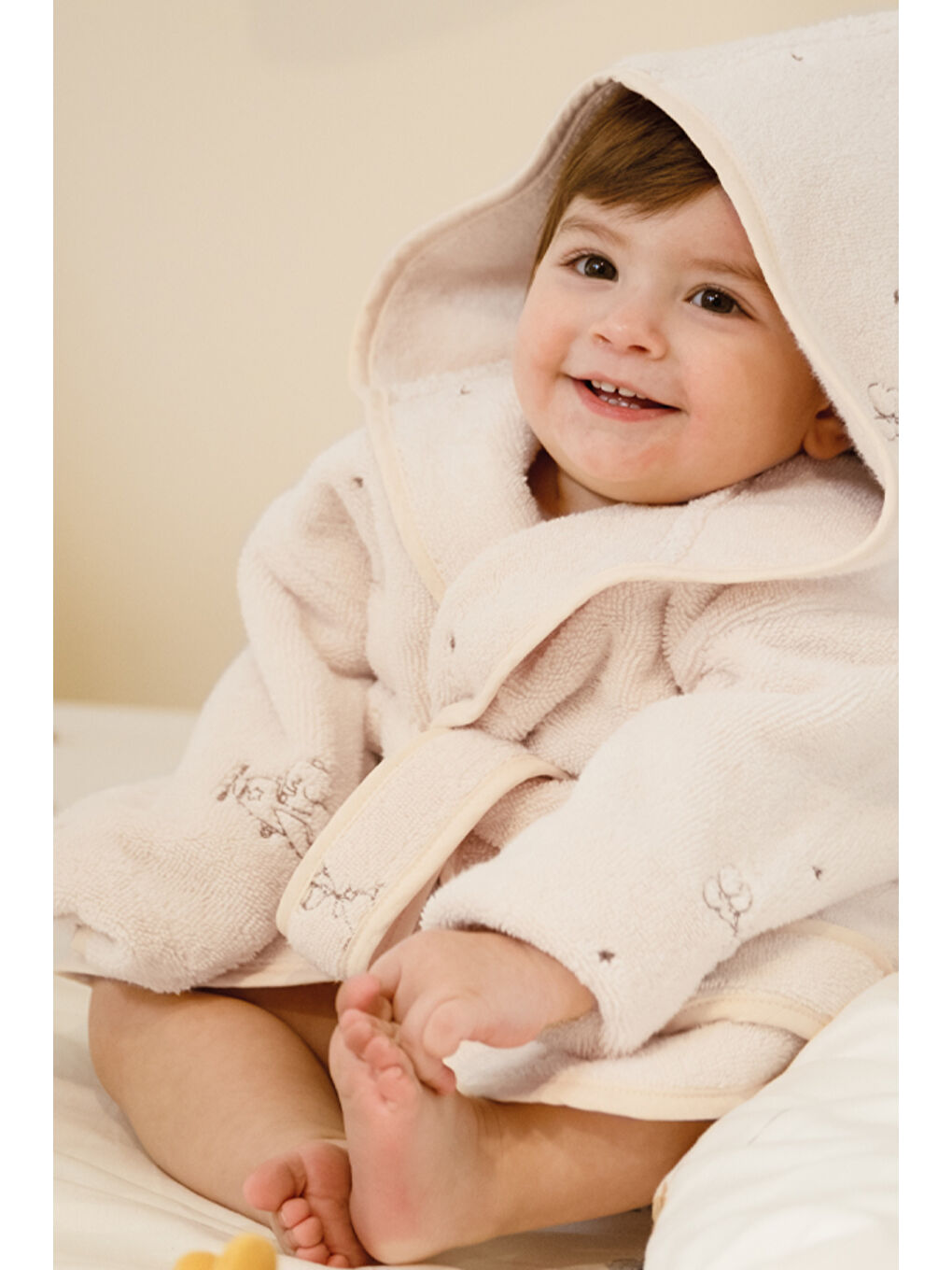 Bej Happy Tony Bebek/Çocuk Bornoz 2/3  Yaş-4