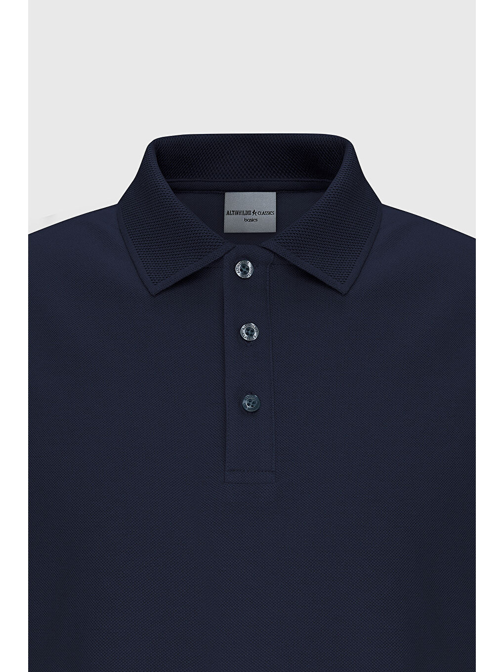 Erkek Prusya Lacivert Slim Fit Dar Kesim Polo Yaka %100 Pamuk Kısa Kollu Tişört-6