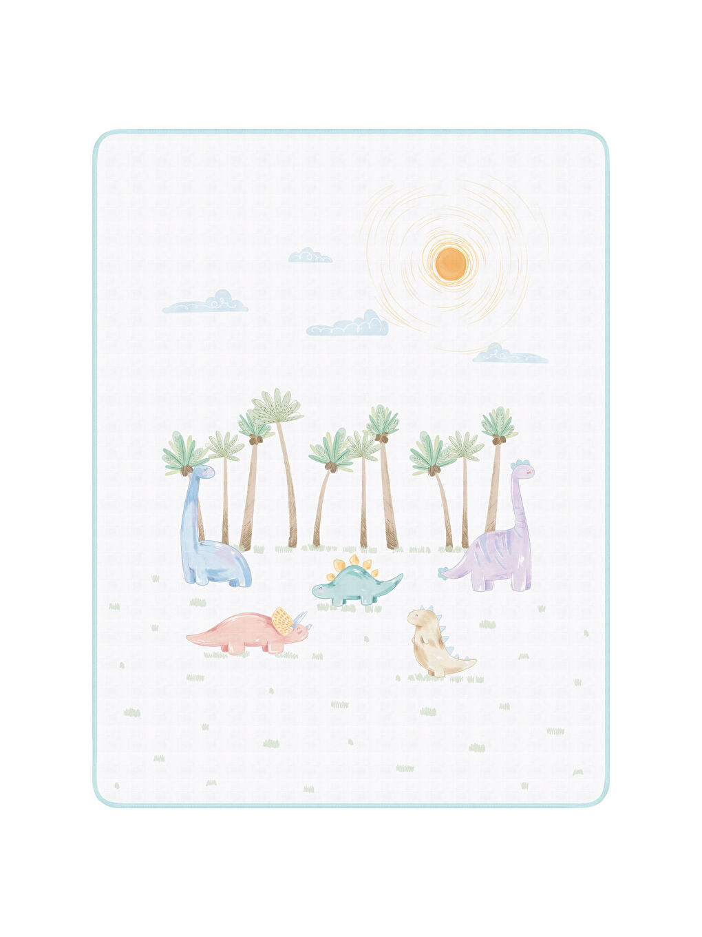 Beyaz Double Face Müslin Battaniye - Dino