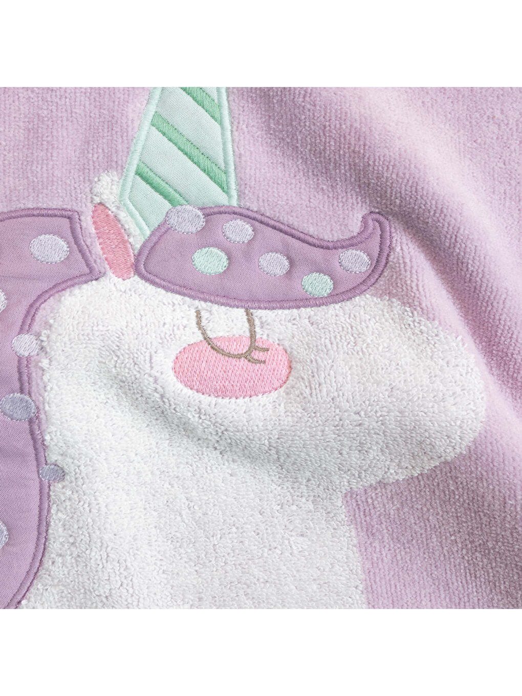 Mor Astra Jakarlı Nakışlı Velur Kundak Havlu - 80x80cm