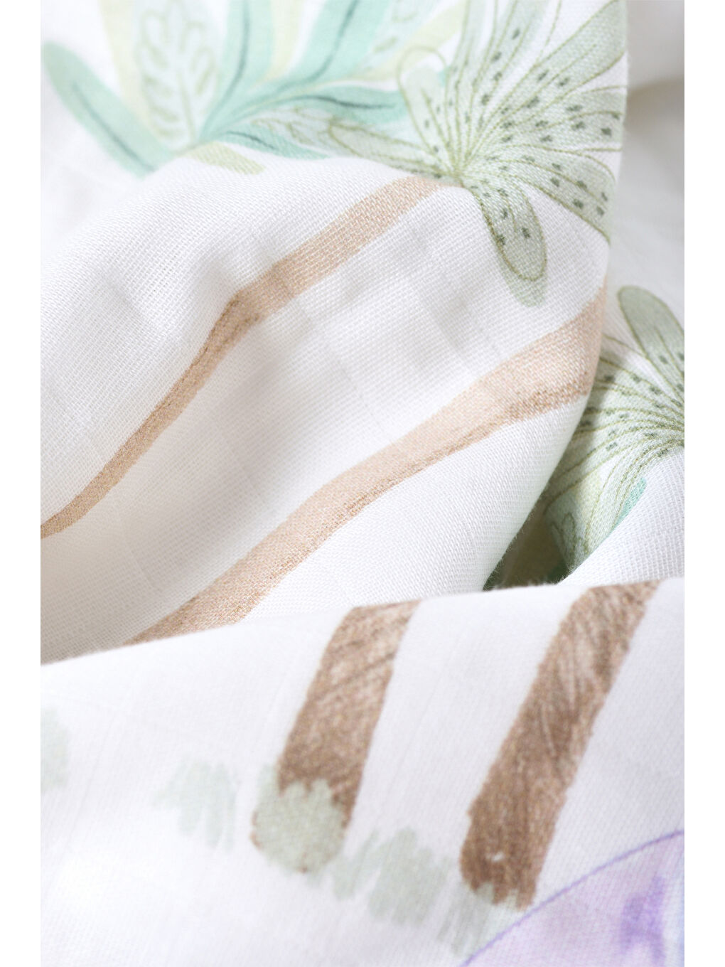 Beyaz Double Face Müslin Battaniye - Dino-5