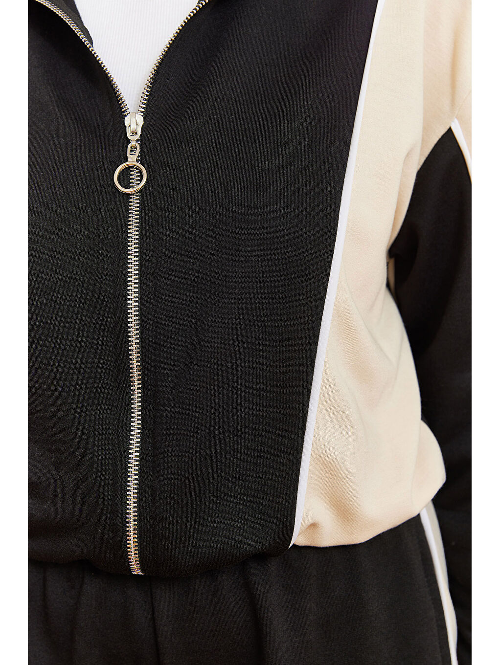 Siyah Kadın Biye Detaylı Alt-Üst Takım-3