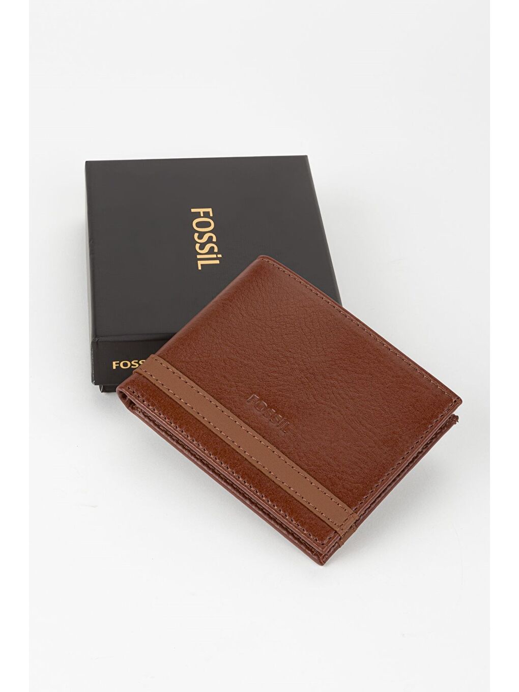 Kahverengi Kutulu Hakiki Deri Kahve Crazy Yatay Erkek Cüzdan El Portföyü-4