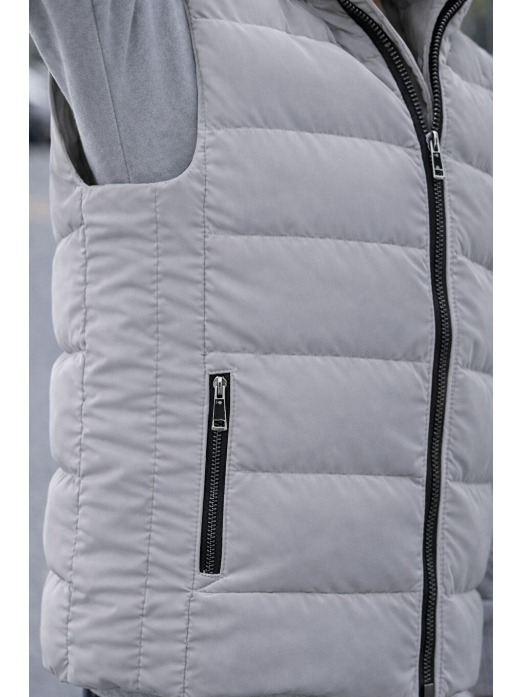 Gri Erkek Çocuk Kapüşonlu Şişme Yelek-3