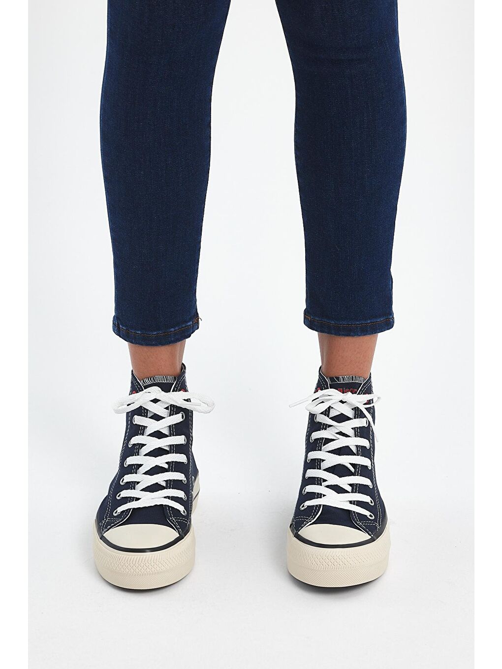 Lacivert Kadın Kalın Taban Sneaker Spor Ayakkabı 0502