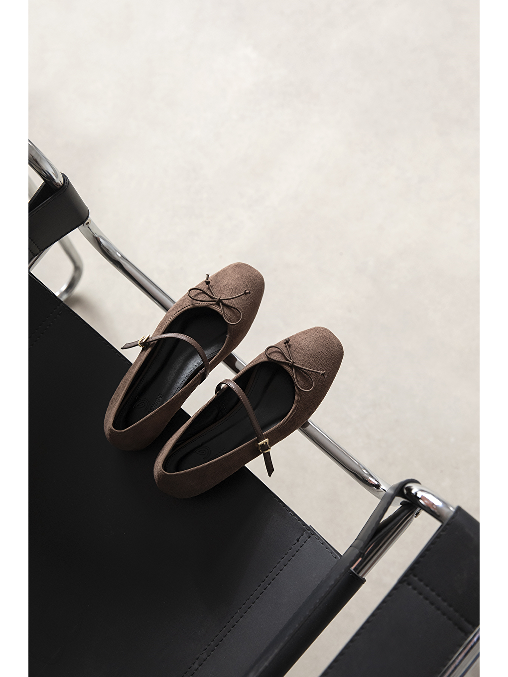 Kahverengi Maxy Kadın Fiyonk Detay Süet Babet Kahve