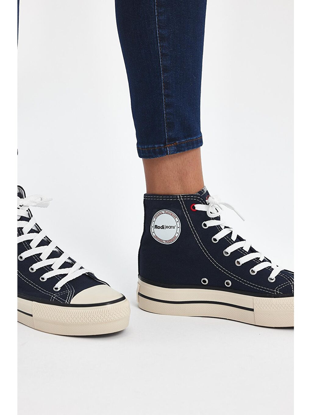 Lacivert Kadın Kalın Taban Sneaker Spor Ayakkabı 0502-3