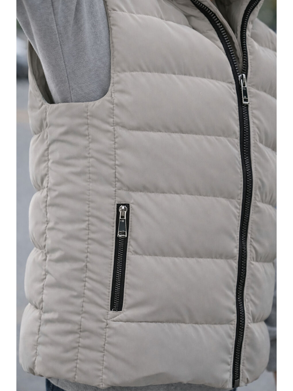 Bej Erkek Çocuk Kapüşonlu Şişme Yelek-5