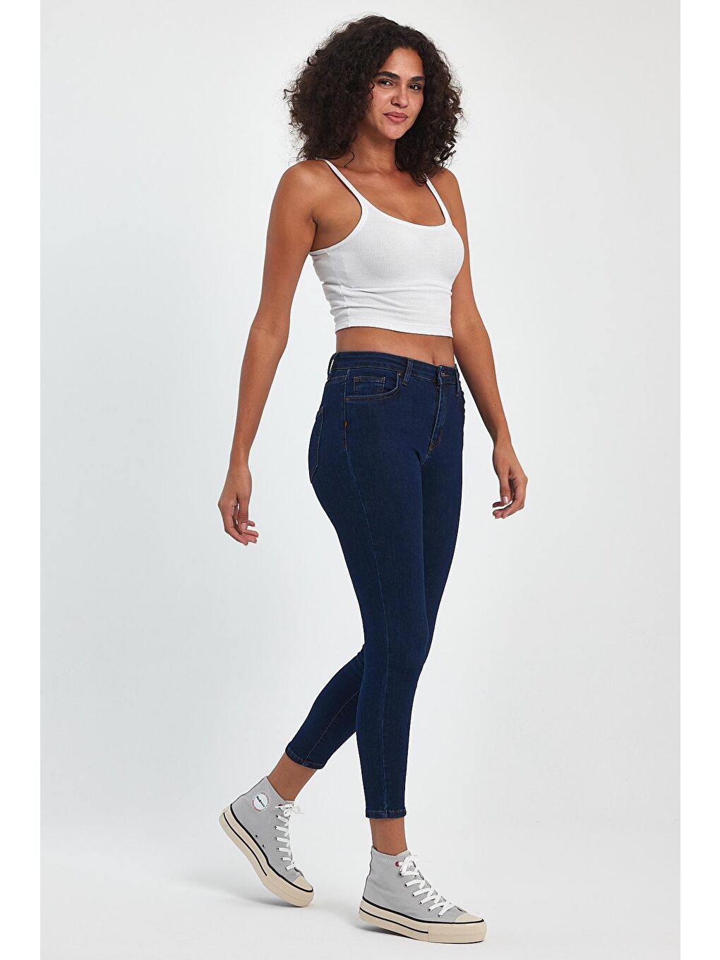 Gri Kadın Kalın Taban Sneaker Spor Ayakkabı 0502-1