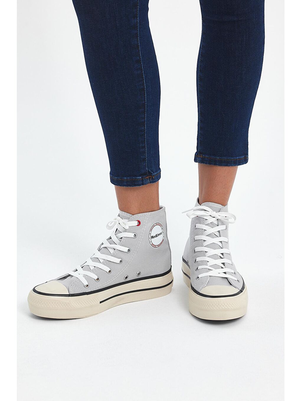 Gri Kadın Kalın Taban Sneaker Spor Ayakkabı 0502-3