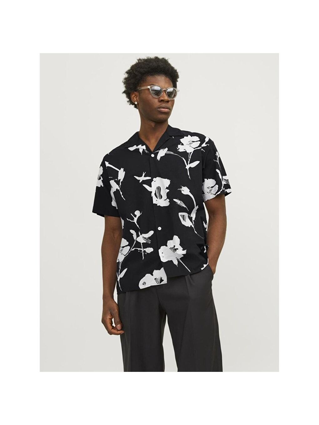 Blapalma Resort Erkek Siyah Klasik Yaka Gömlek-1