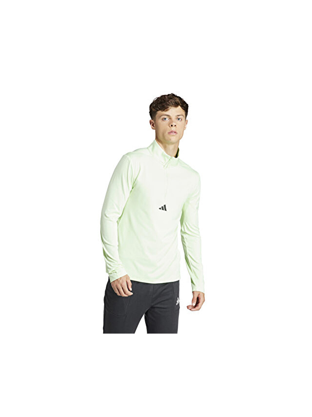 Wo Quarter Zip Erkek Antrenman Sweatshirt Is3803 Yeşil-1