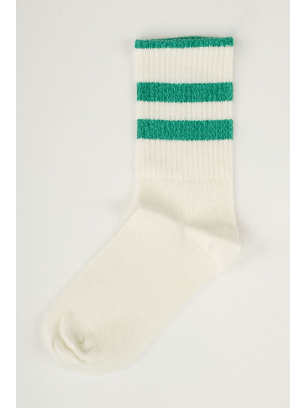 Lastik Örgülü Soket Çorap Çimen Yeşili-1