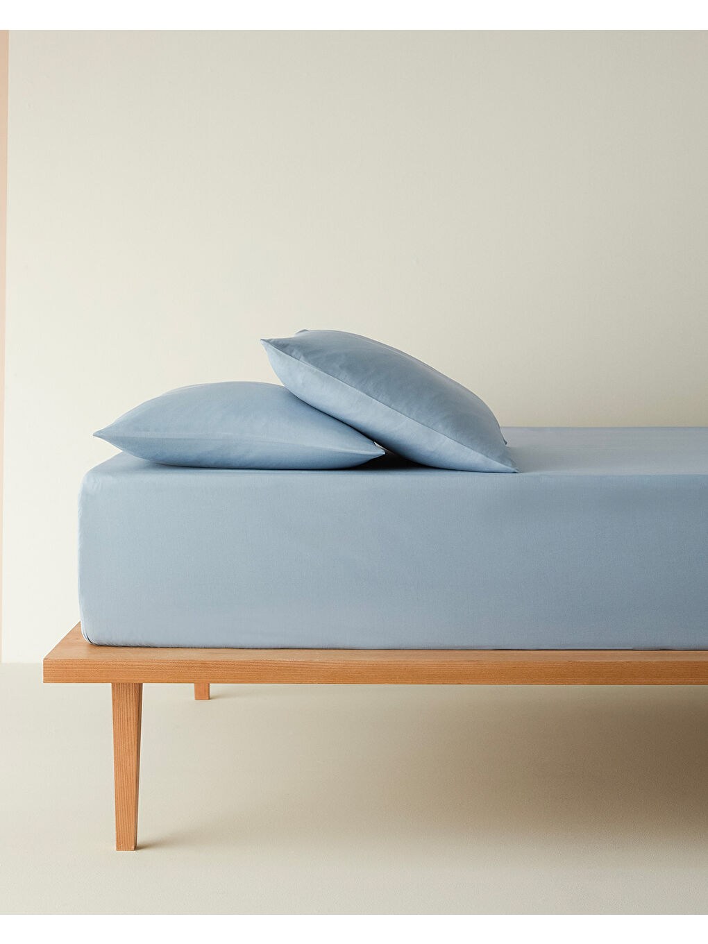 Novella Premium Soft Pamuk Çift Kişilik Lastikli Çarşaf Takımı Mavi-3