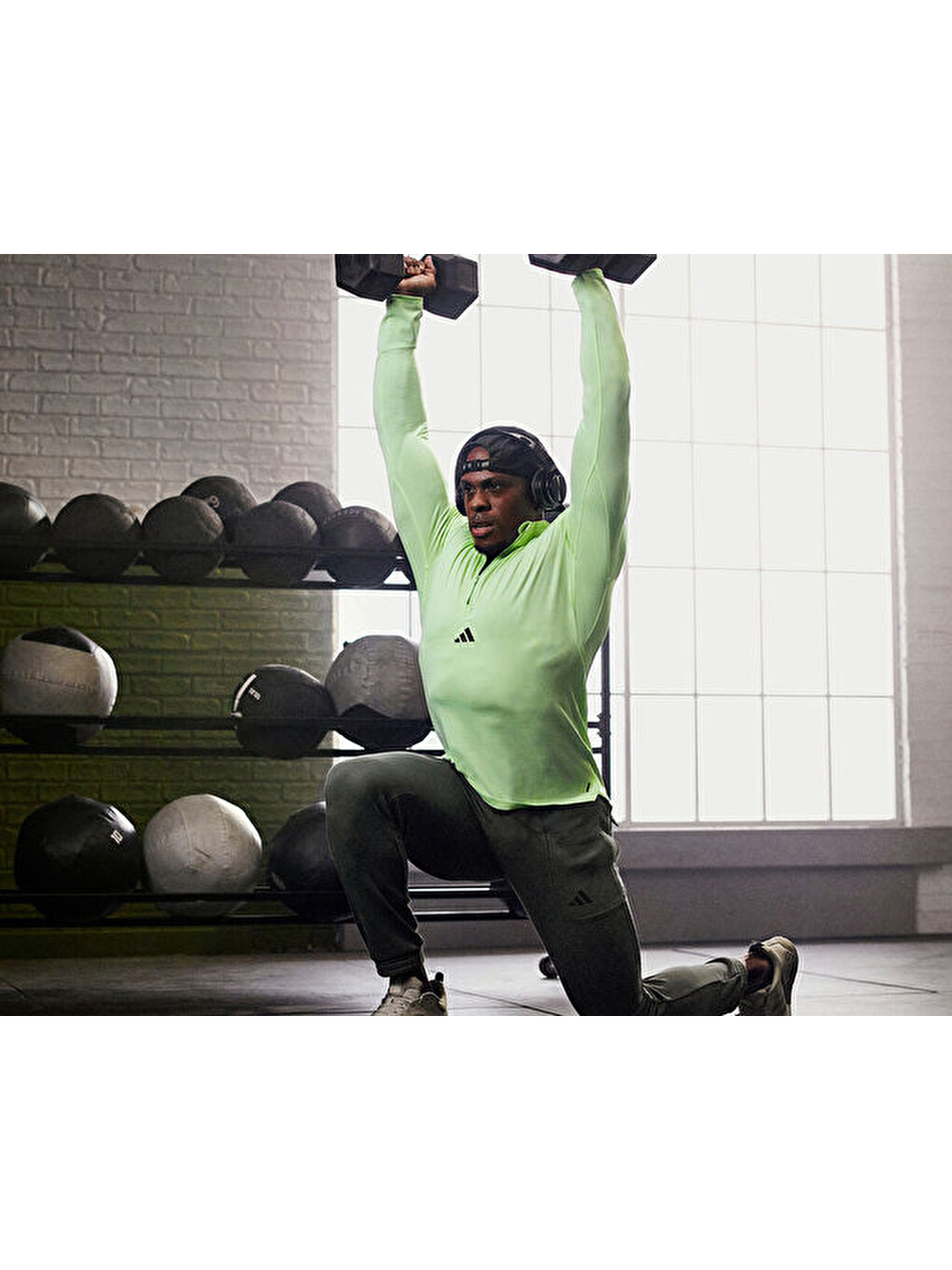 Wo Quarter Zip Erkek Antrenman Sweatshirt Is3803 Yeşil-7