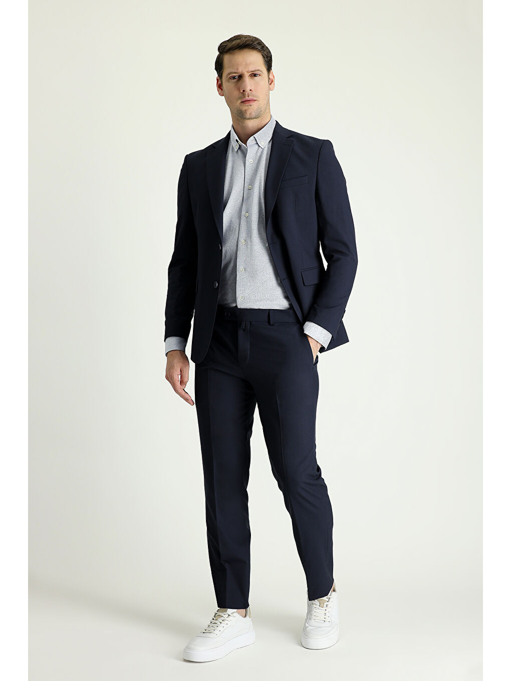Lacivert Slim Fit Dar Kesim Klasik Takım Elbise