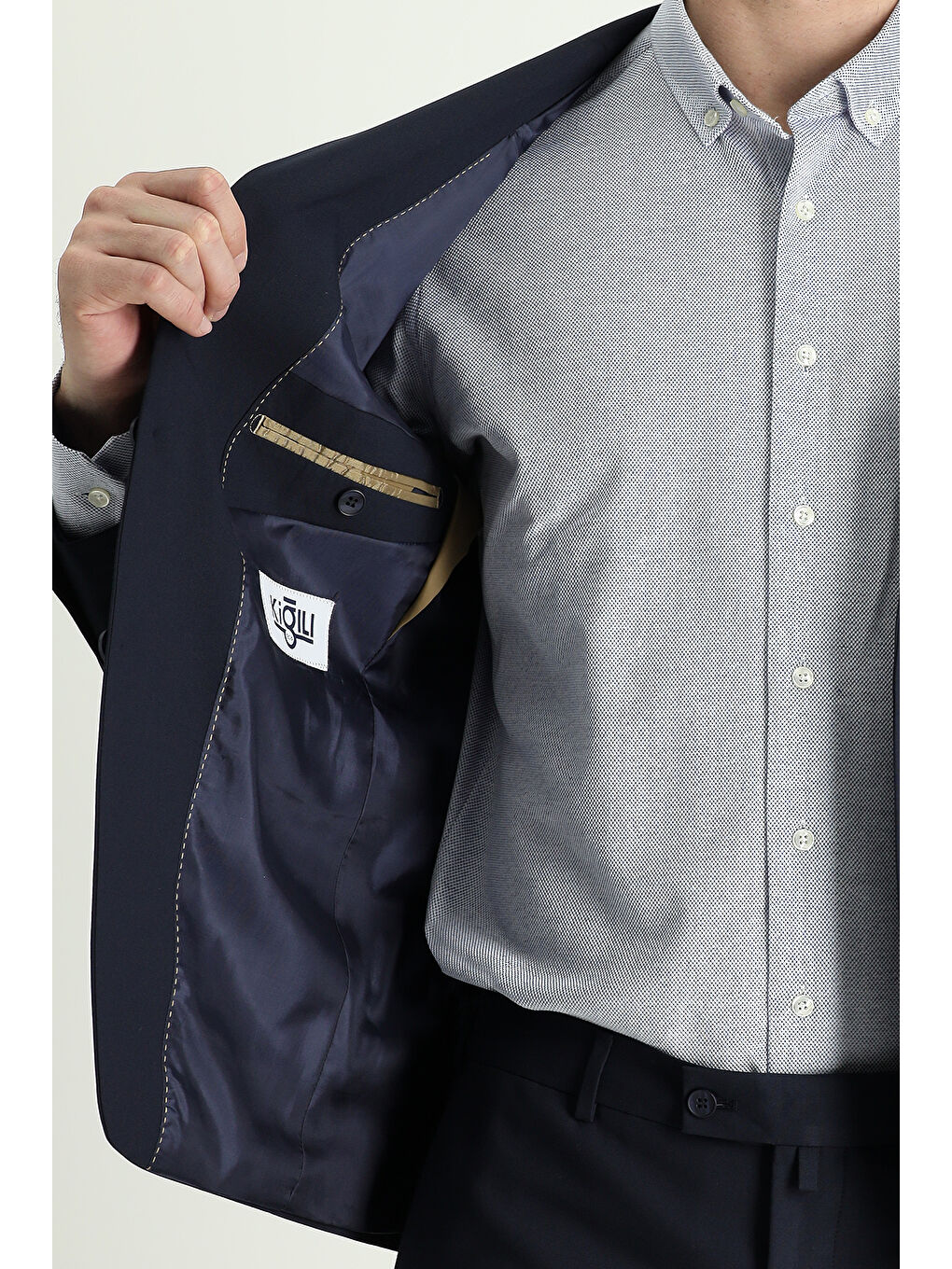 Lacivert Slim Fit Dar Kesim Klasik Takım Elbise-3