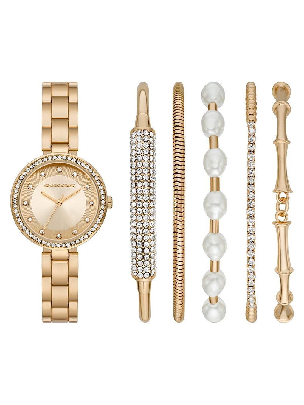 Sarı SR9084 Kadın Kol Saati ve Bileklik Seti