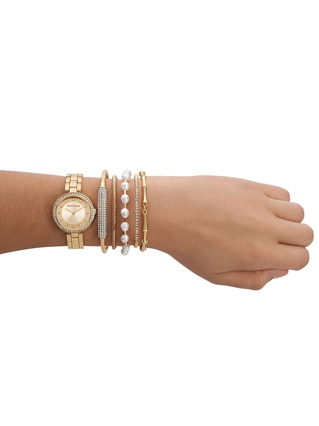 Sarı SR9084 Kadın Kol Saati ve Bileklik Seti-3