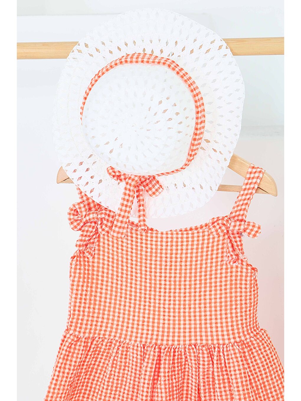 Turuncu Kız Çocuk Oranj Şapkalı Elbise - 27050-1