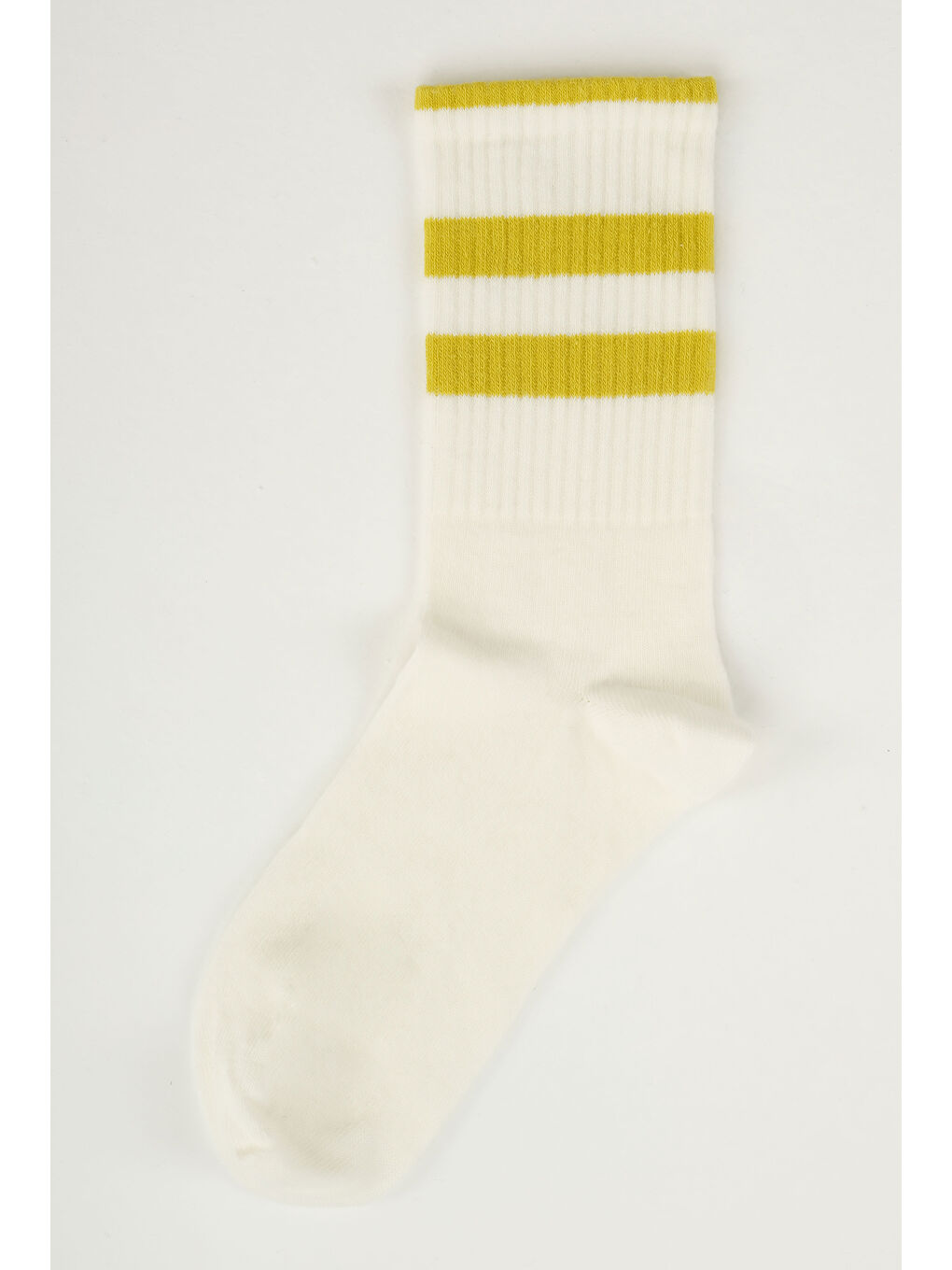Lastik Örgülü Soket Çorap Asit Yeşili-1