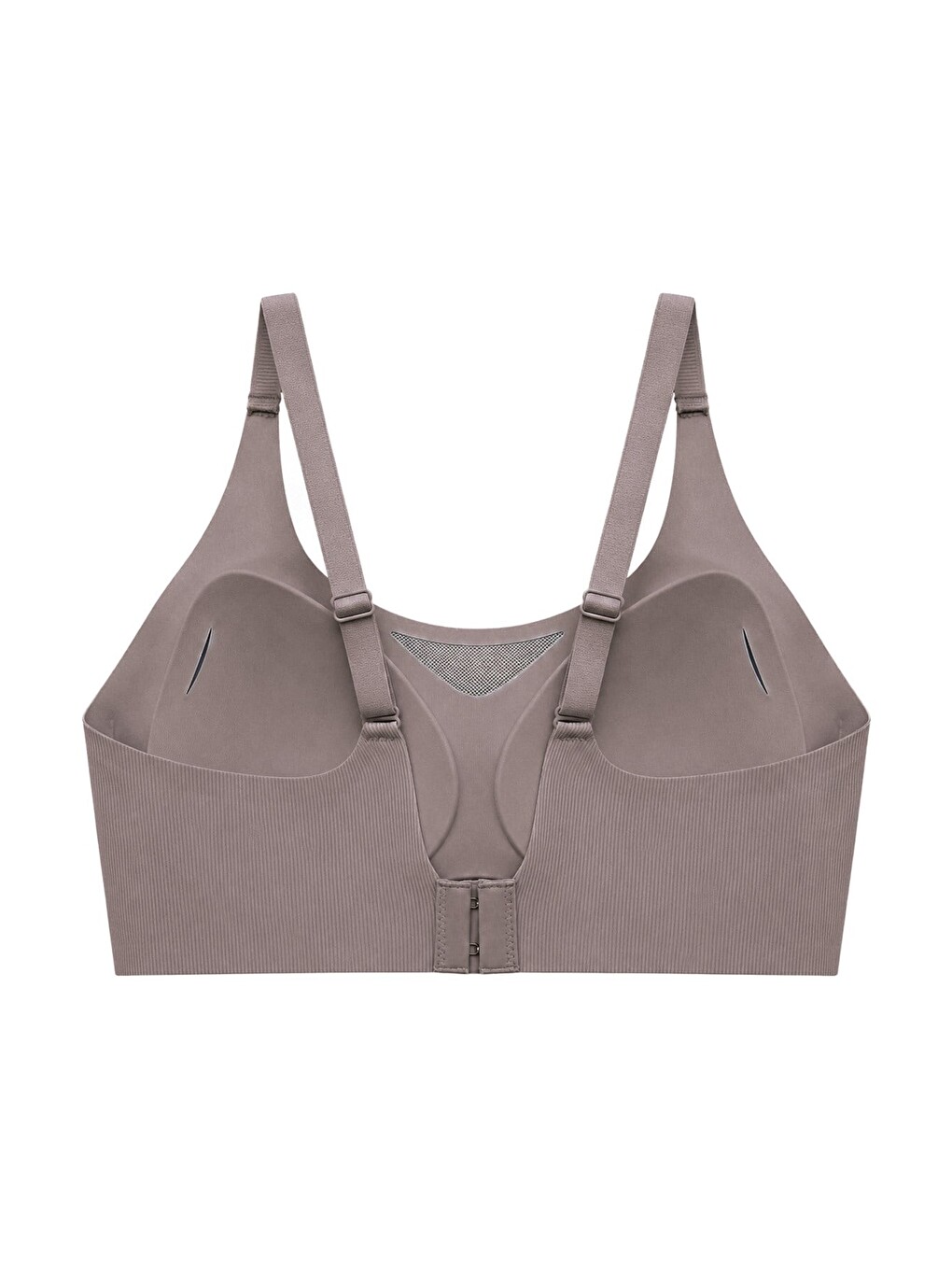 Seamless Bra - Avena | Kahverengi Lazer Kesim Balensiz Çizgi Dokulu Tül Detaylı Kadın Sütyen-1