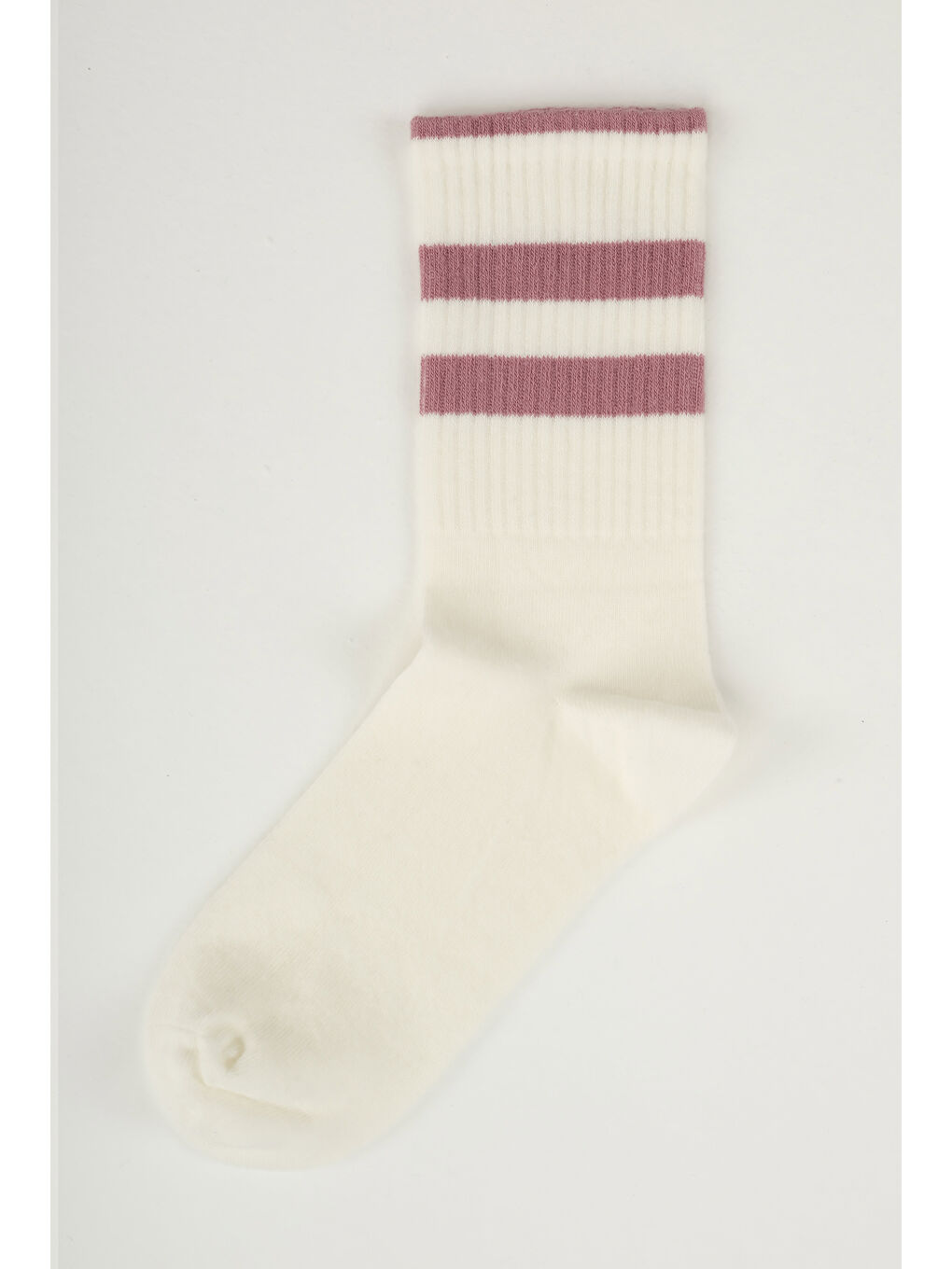 Pembe Lastik Örgülü Soket Çorap Orkide-1