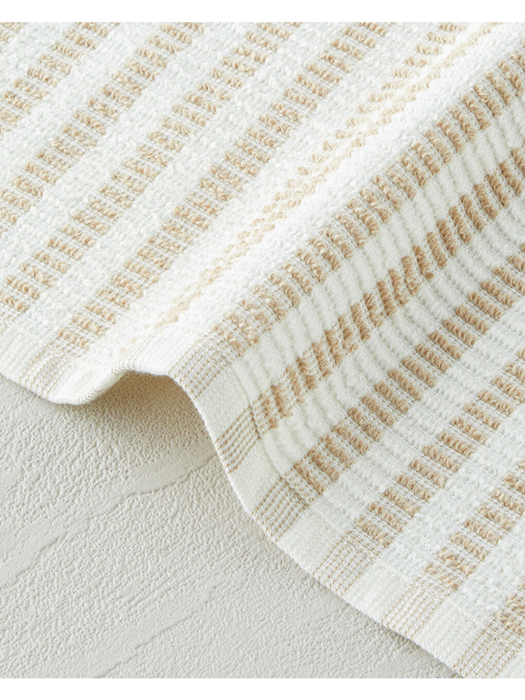 Pure Plaid Pamuk Polyester 3'lü Kurulama Bezi 30x30 cm Bej-2