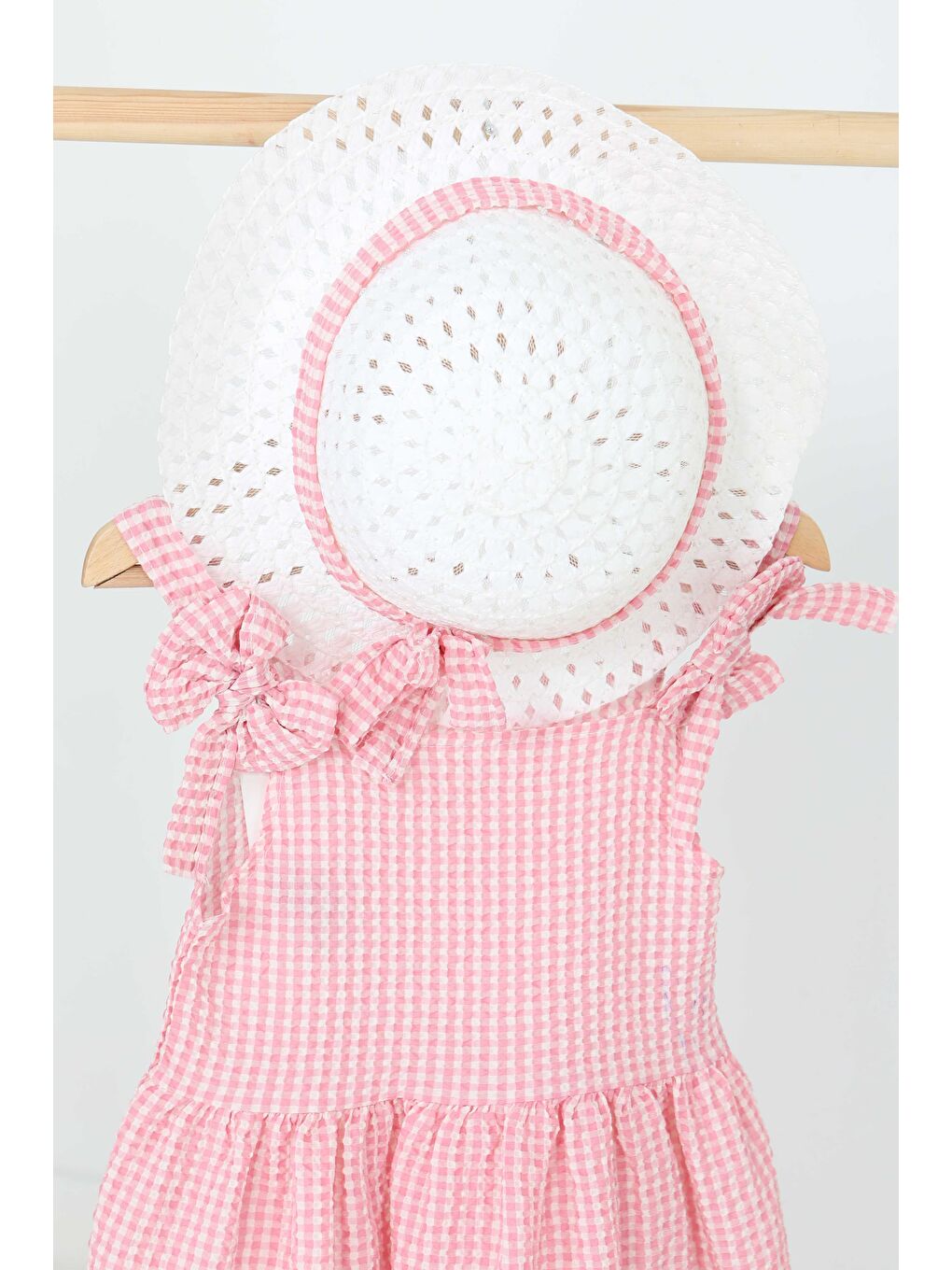 Kız Çocuk Pembe Şapkalı Elbise - 27050-1