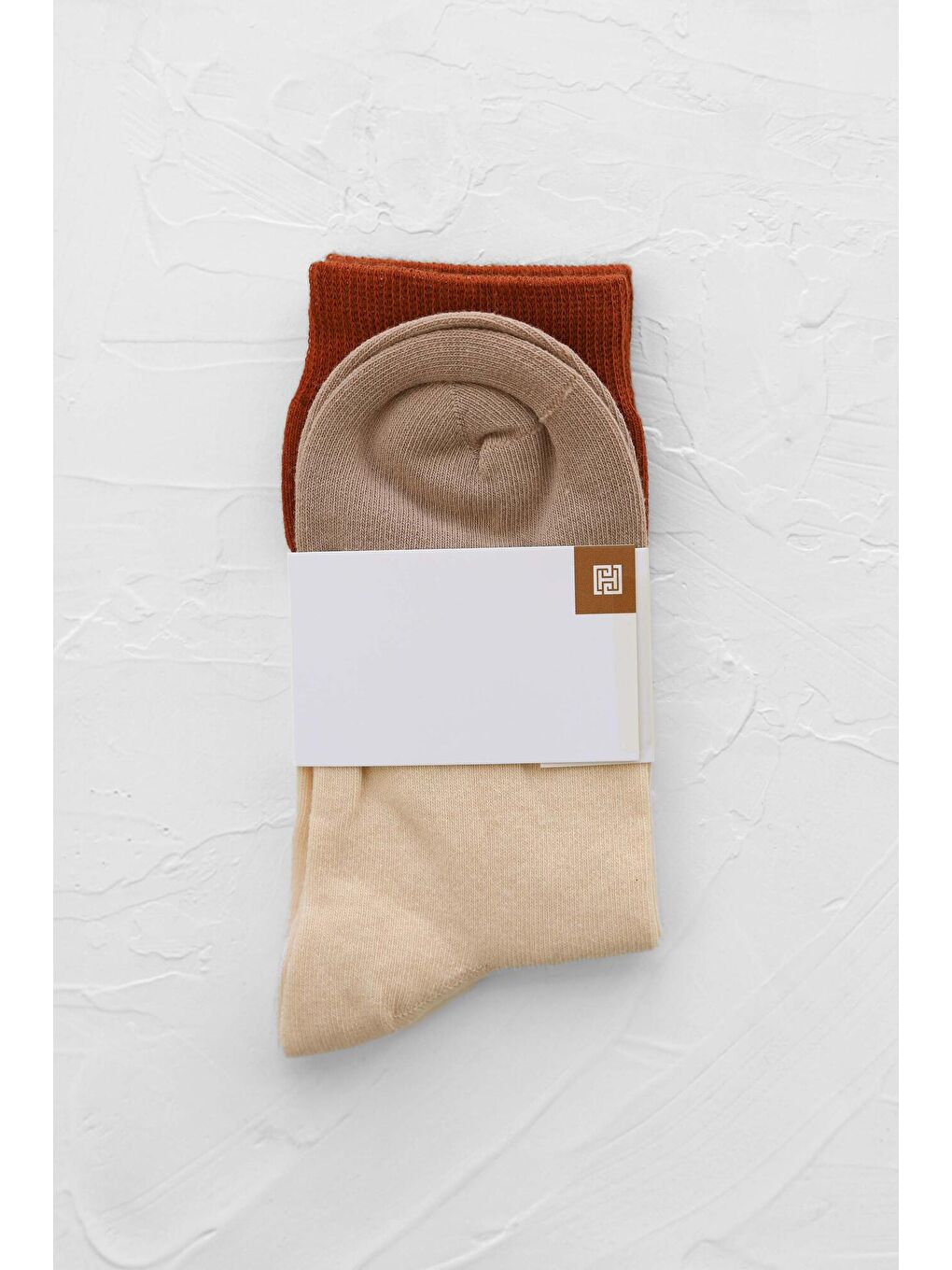 Kahverengi Blok Soket Çorap Zencefil-2