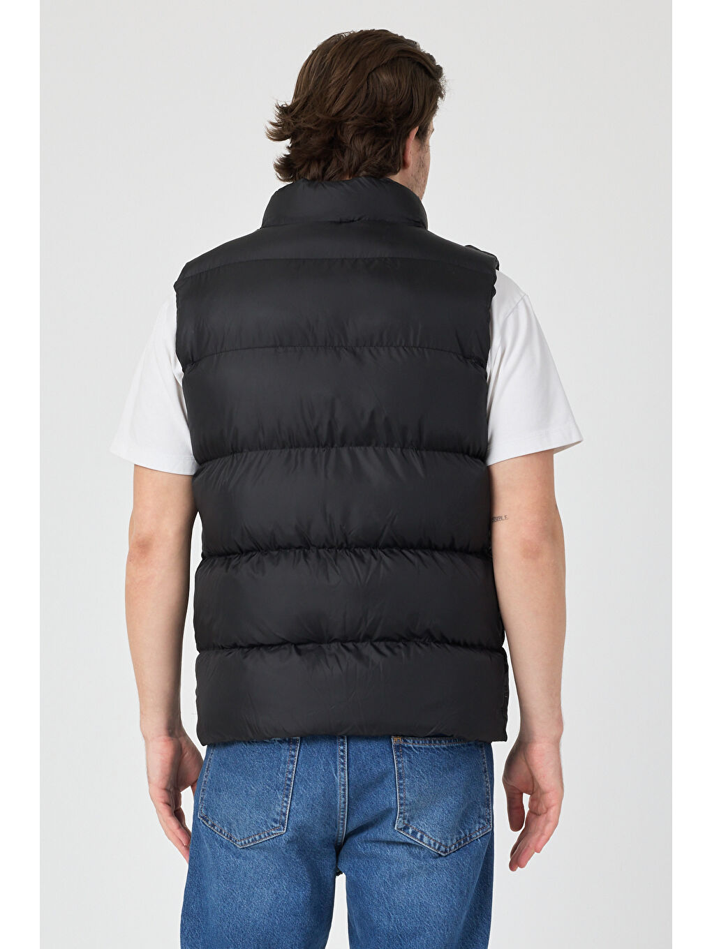 Erkek Siyah Su Geçirmez Göğüs Cepli Şişme Yelek-5