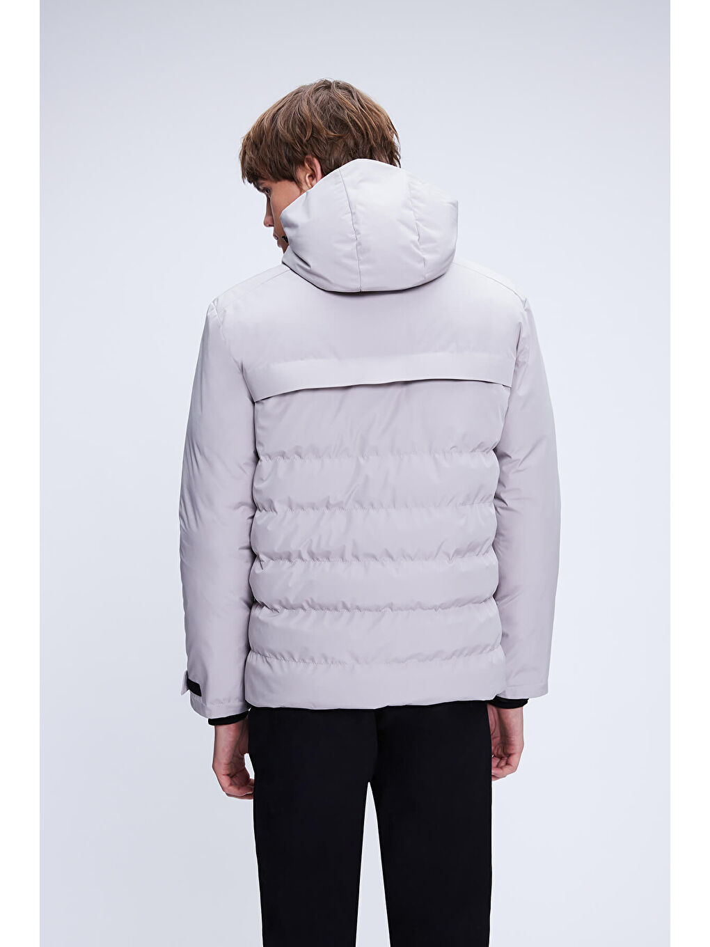 Bej Taş Regular Fit Hakim Yaka Kapüşonlu Kaban-4