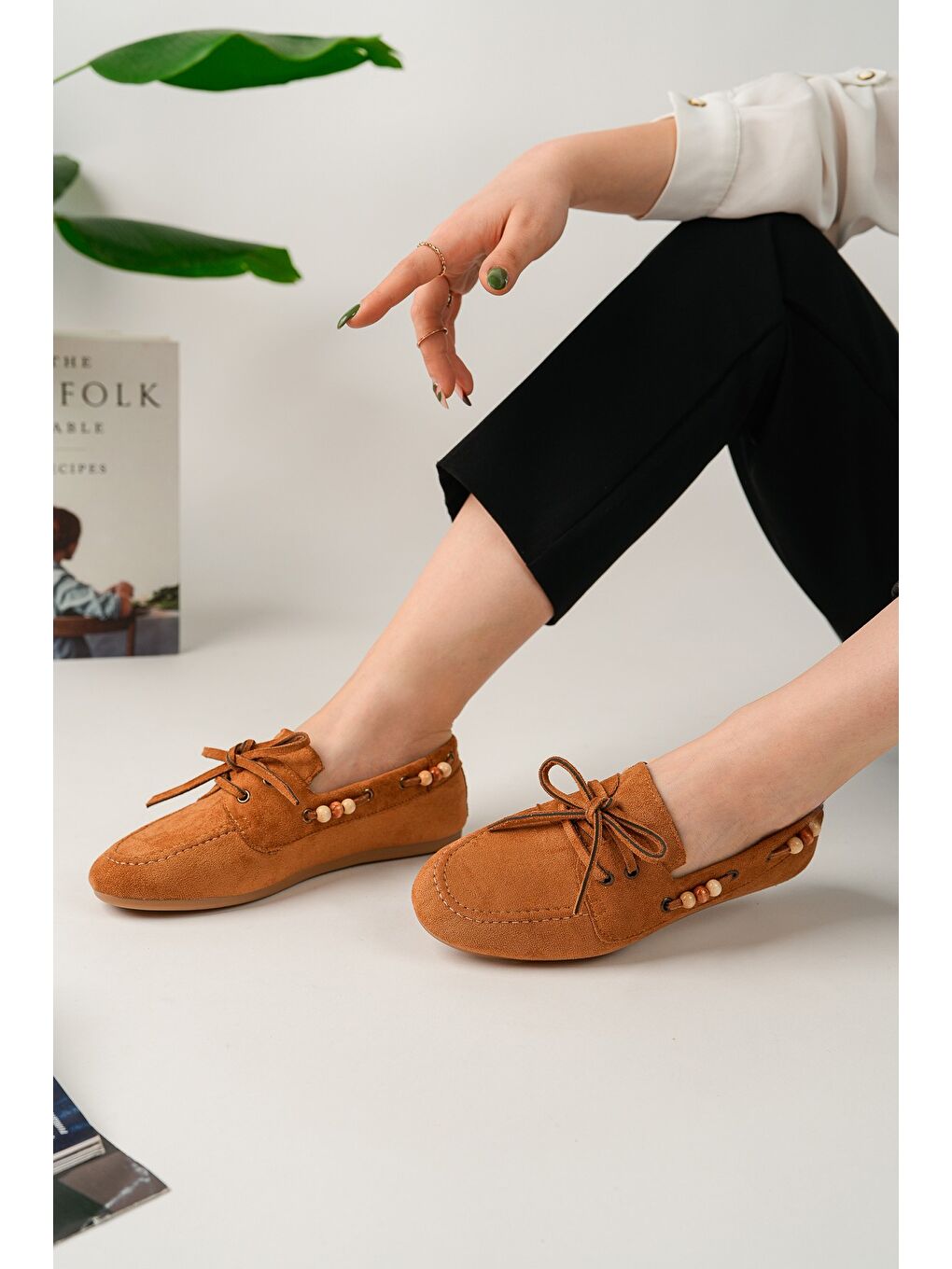 Kahverengi MULTİ Renkli Boncuk Detaylı Kadın Günlük Bağcıklı Loafer Ayakkabı-3