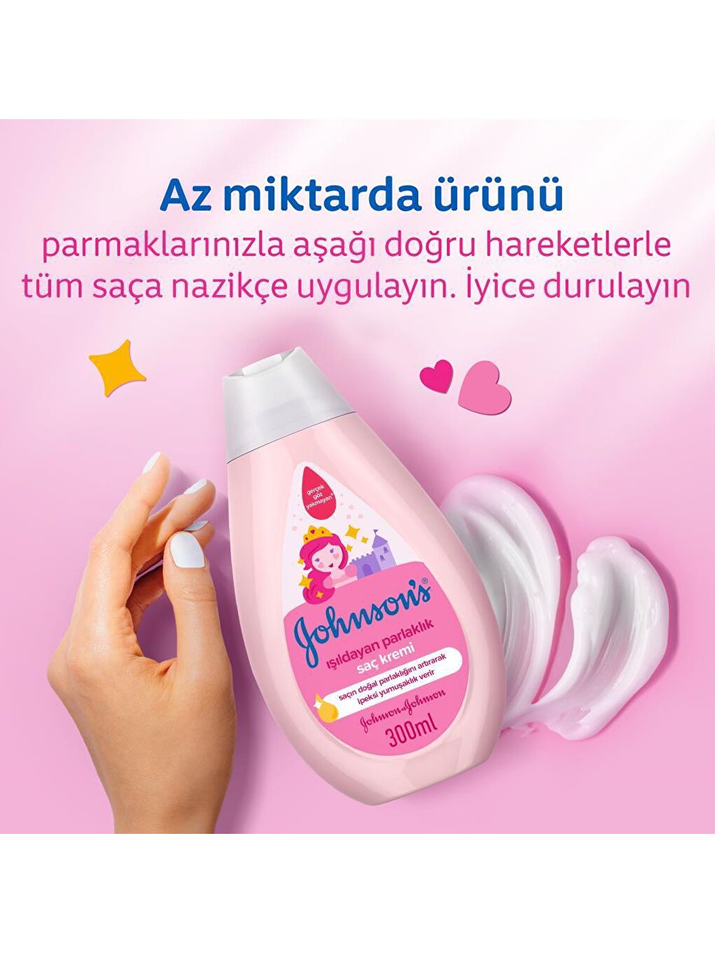 JOHNSON'S Renksiz Işıldayan Parlaklık Serisi Şampuan 300 ml - 3