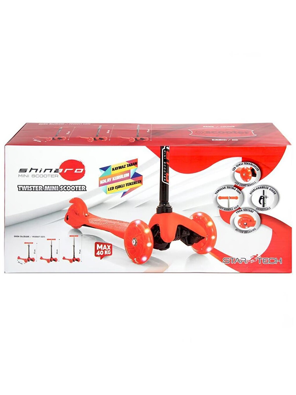 Starteach Spor Mini Twister Scooter - Kırmızı-2