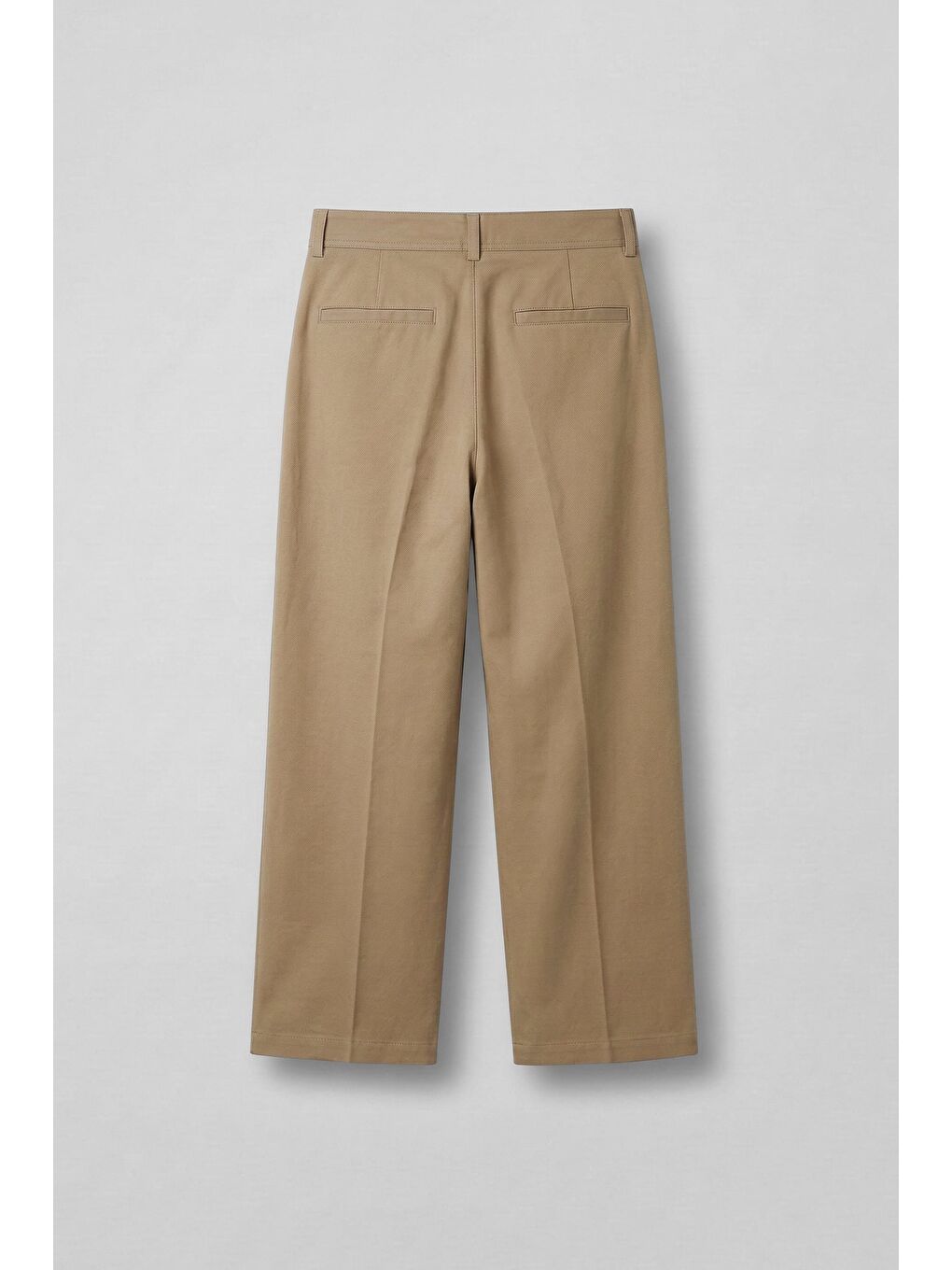 Erkek Baggy Fit Asimetrik Pileli Lyocell Pantolon Bej-1