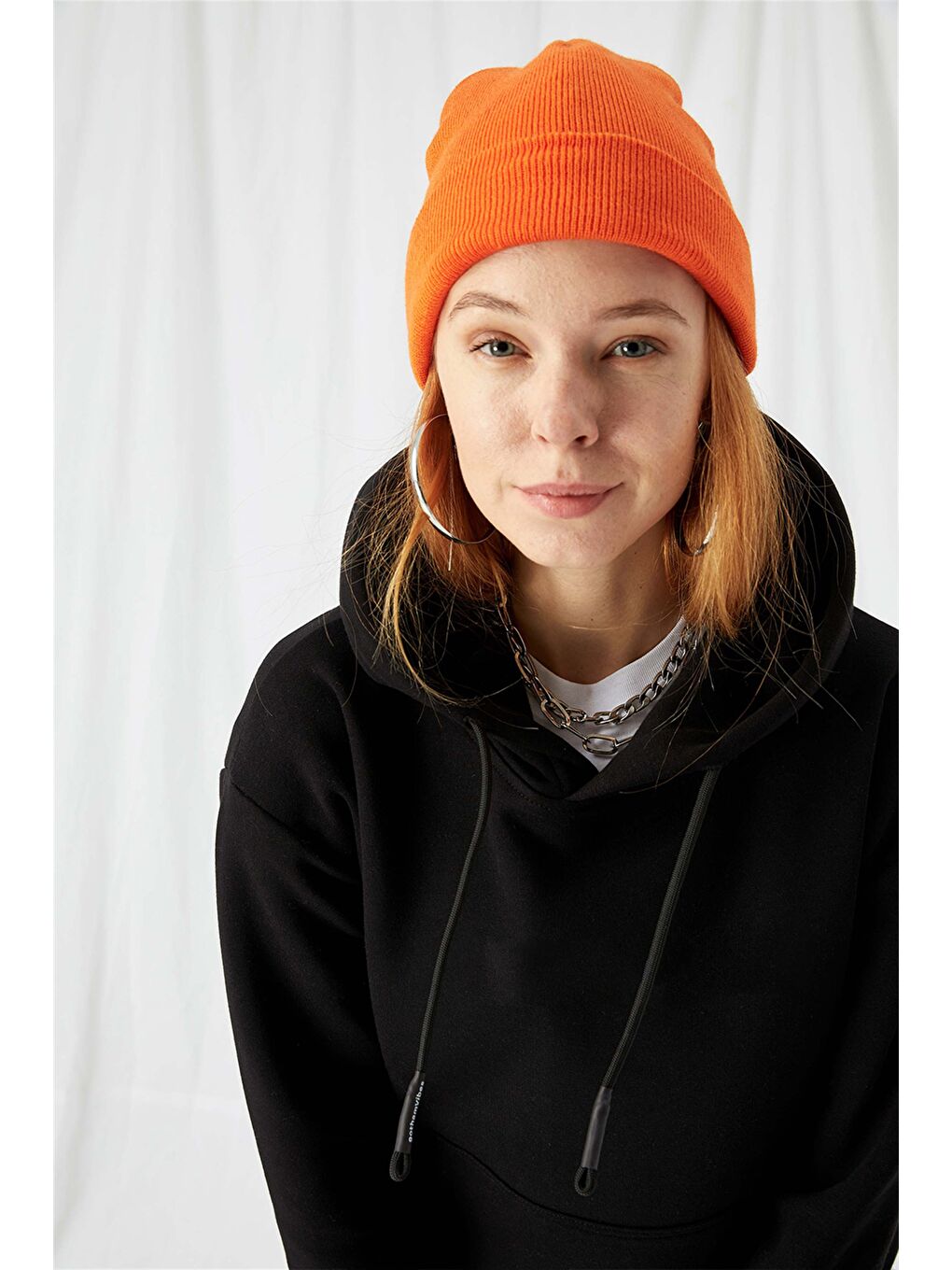 Kadın Stay Oversize Siyah Hoodie Sweatshirt